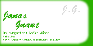 janos gnamt business card