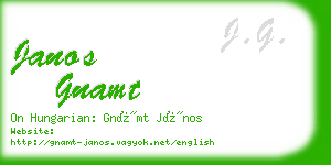 janos gnamt business card